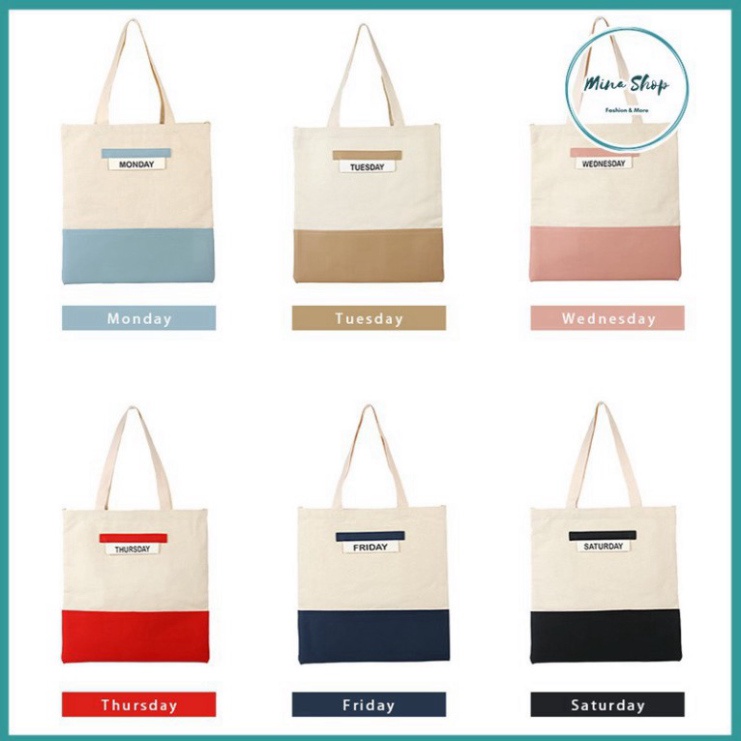 Túi vải canvas - Túi totte bag thời trang có khóa kéo, đeo đi học, đi chơi phong cách, thời trang, tiện lợi.