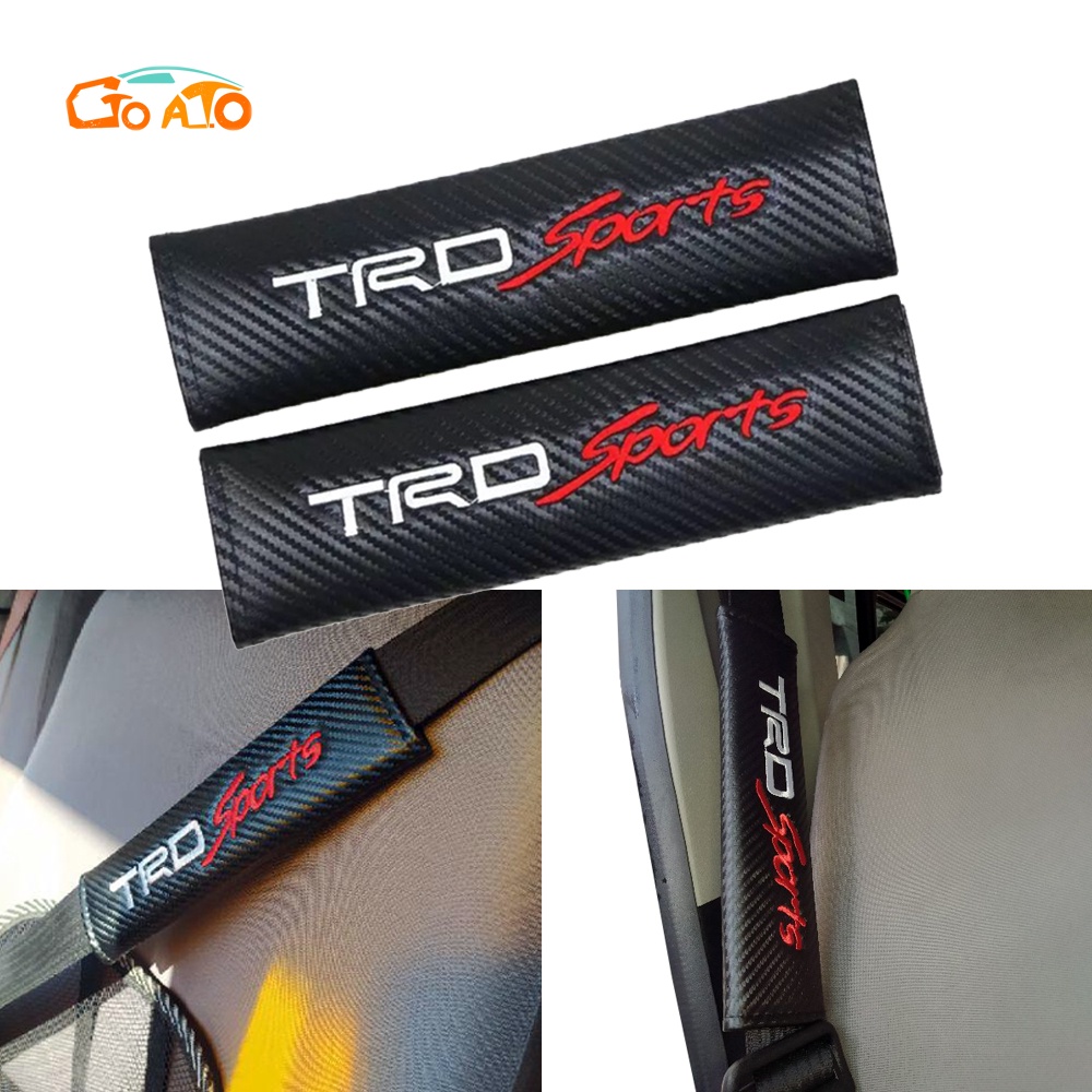 GTIOATO Cho TRD Sport BọC DâY An ToàN Xe HơI DâY Đai An ToàN Ô Tô Đệm Bọc Dây Đai An Toàn Xe Hơi Sợi Carbon ChốT CàI DâY An ToàN Xe Ô Tô Phụ KiệN Ô Tô Cho Toyota CHR Raize Corolla Cross Rush Fortuner Yaris Innova Vios Prius C Wigo