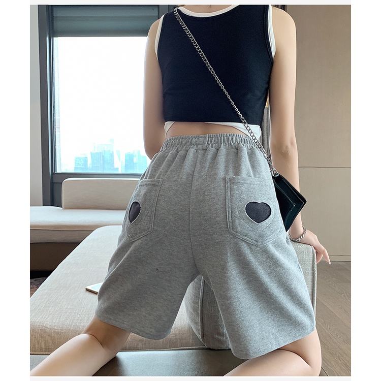 Quần đùi TÚI HEART nam nữ mặc kiểu dáng Unisex form rộng_GENZOO
