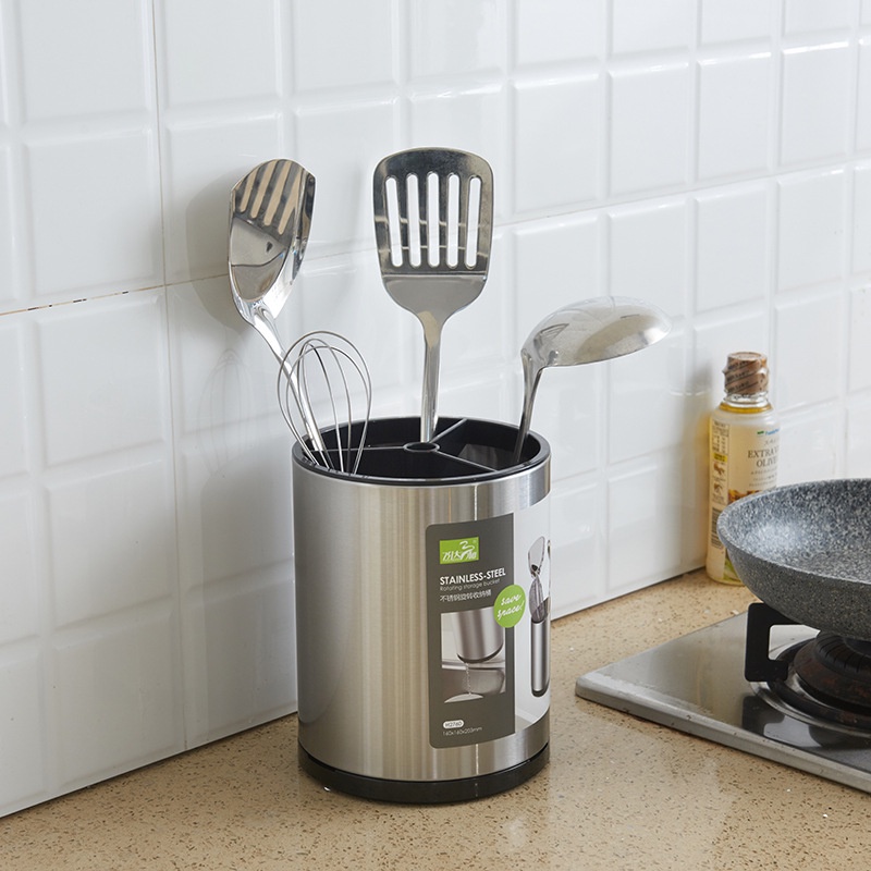 Hộp Đựng Muỗng Đũa Bằng Thép Không Gỉ Tiện Dụng Cho Nhà Bếp