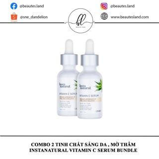 [SET 2 CHAI] Serum dưỡng sáng da, đều màu Instanatural Vitamin C Serum Duo Bundle