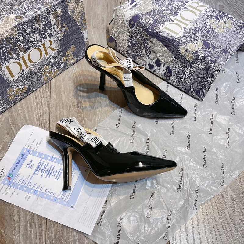 Sandal cd quai nơ gót nhọn bít mũi spsl fullbox