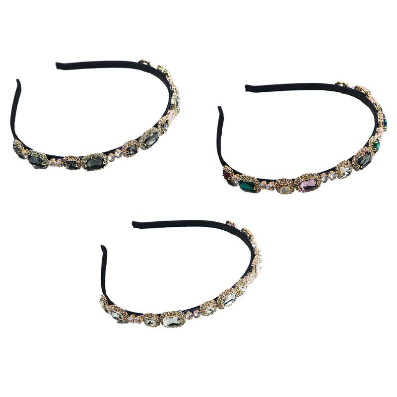 Băng Đô Cài Tóc Đính Đá Nhiều Màu Sắc Lấp Lánh Chống Trượt Thời Trang Cho Nữ Banda