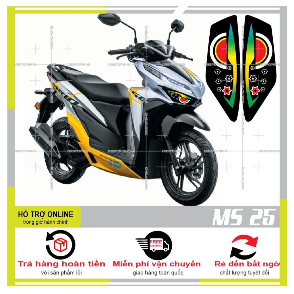DECAL DÁN ĐÈN SƯƠNG MÙ XE VARIO 2020 (DECAL TRONG SUỐT) MS 25 - DUNG DECAL