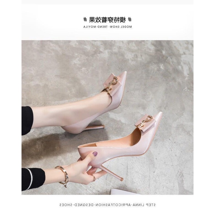 High Heels Women 2021 New Stiletto Spring Pointed French Temperament White Shallow Mouth Ladies Fashion Single Shoes Sum