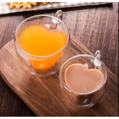 Cốc 2 lớp trái tim