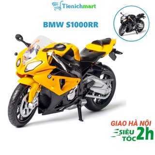 Xe mô hình moto BMW S1000RR tỉ lệ 1:12 màu Đen/Vàng có đế trưng bày bằng nhựa