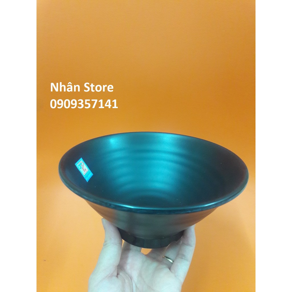 Combo 10 Tô nhỏ bán mì bún phở nhựa Melamine size 16cm Nhám đen Ms Tô X17N (Ảnh thật)