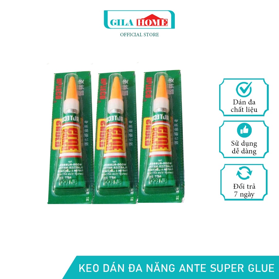 Keo Dán Giày Tường Gỗ Nhựa Đa Năng Siêu Dính ANTE SUPER GLUE Dán Được Cho Cả Sắt Và Kính An Toàn Cho Người Dùng