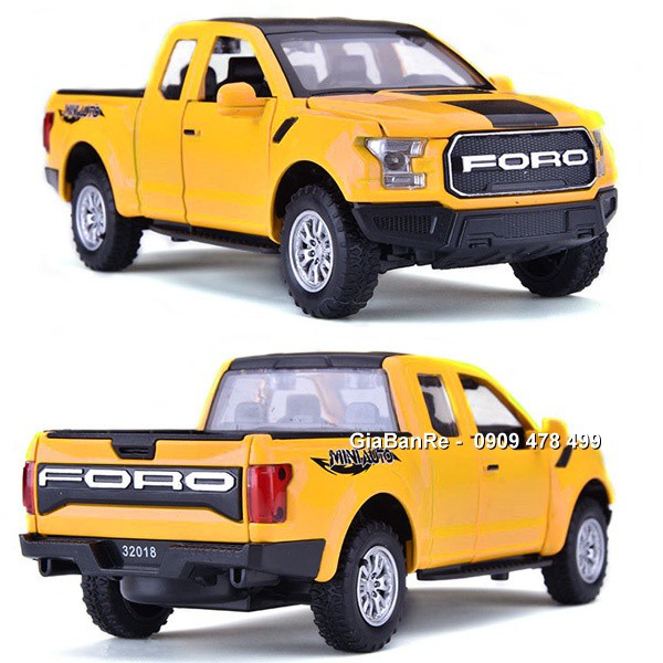 Xe Mô Hình Kin Loại Bán Tải Ford F150 Tỉ Lệ 1:32 - Miniauto - Vàng - 9707.2