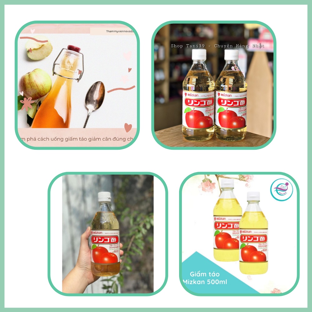 Giấm Táo Mizkan 500ml Nhật Bản nhiều công dụng: làm đẹp, làm đồ ăn, gội đầu, răng miệng