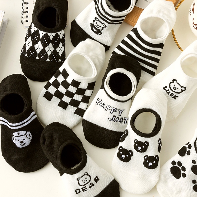 Vớ Chân Cotton Hình Gấu Hàn Quốc Cho Nữ