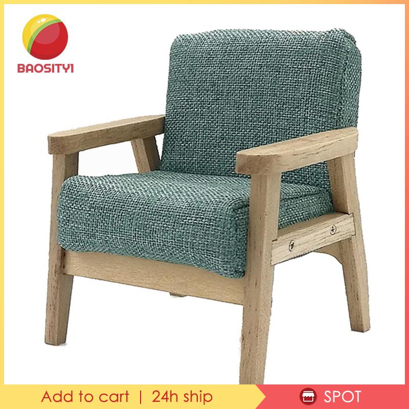 [Baosity 1] Ghế Sofa Màu Xanh Lá Cây Tỉ Lệ 1: 12 Trang Trí Nhà Búp Bê