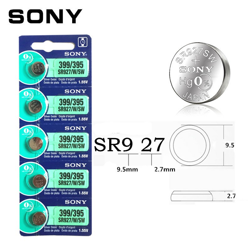 Vỉ 5 Viên Pin đồng hồ Sony 399 395 - SR927SW dành cho đồng hồ (Loại thumbnail