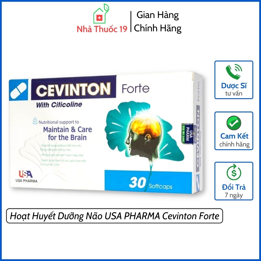 Hoạt Huyết Dưỡng Não CEVINTON FORTE Giúp Bổ Sung Dưỡng Chất Tăng Tuần Hoàn Cho Não Phòng Ngừa Tai Biến (Hộp 30 Viên)