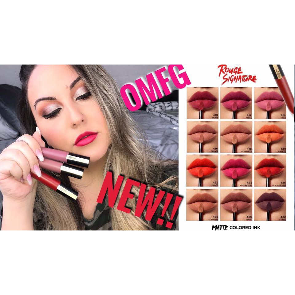 Son kem lì siêu lâu trôi L'oreal Rouge Signature Matte Colored Ink hàng xách tay Mỹ