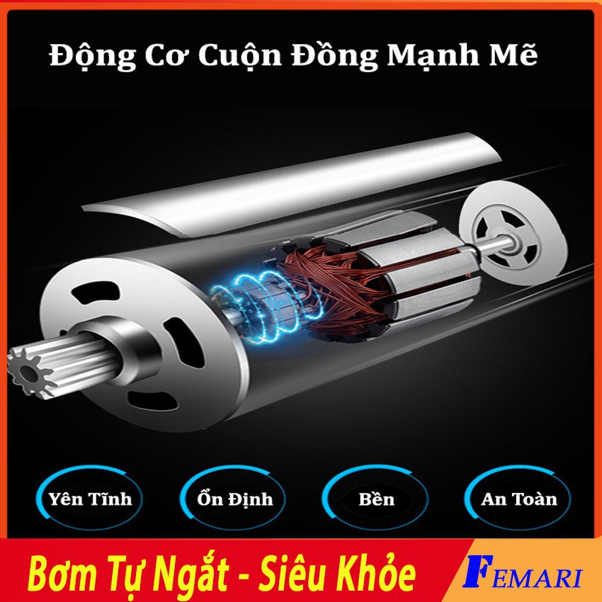 Máy bơm lốp ô tô, xe hơi AIKESI - Máy bơm lốp  tự ngắt 12V Hàng Chính Hãng