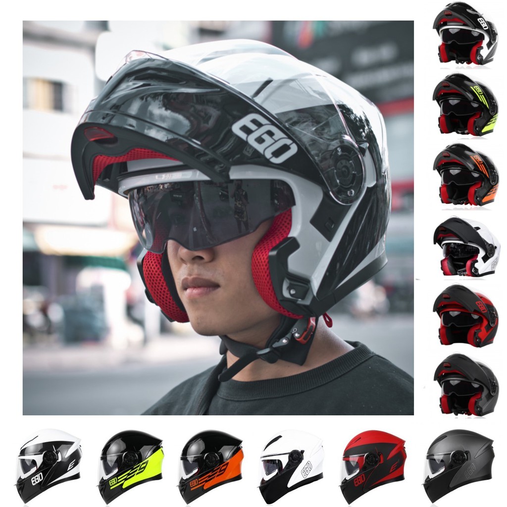 Mũ bảo hiểm EGO E9 - Mũ bảo hiểm FullFace lật hàm 2 kính cao cấp
