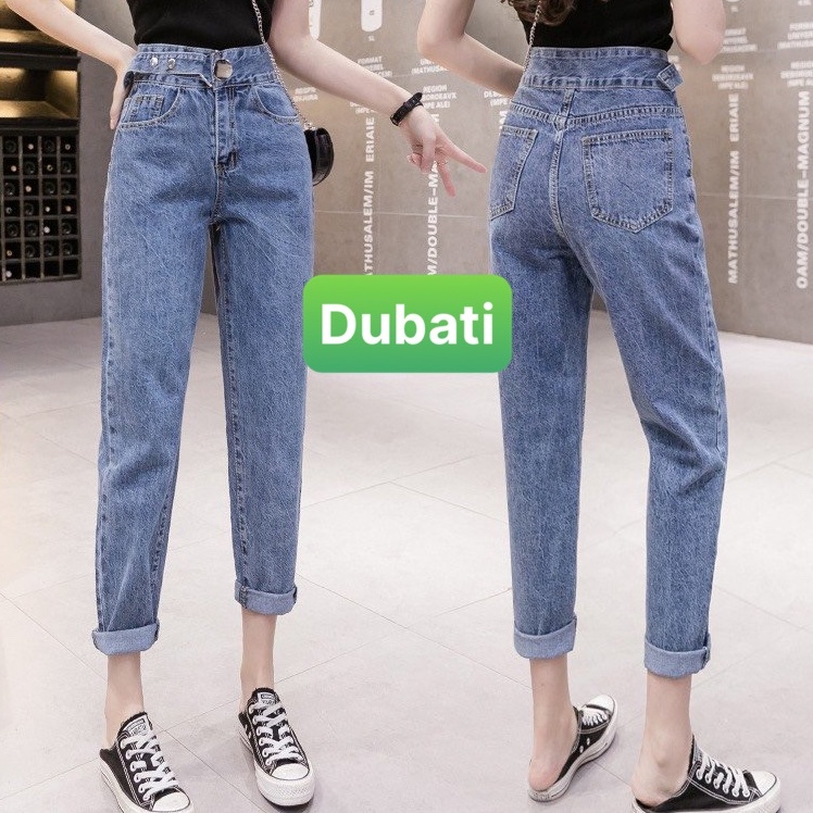 QUẦN BAGGY JEAN NỮ KHÓA KIỂU CÀI NÚT DÂY SANG CHẢNH NÂNG MÔNG LƯNG CAO NHẬT BẢN SIÊU HOT- DUBATI FASHION