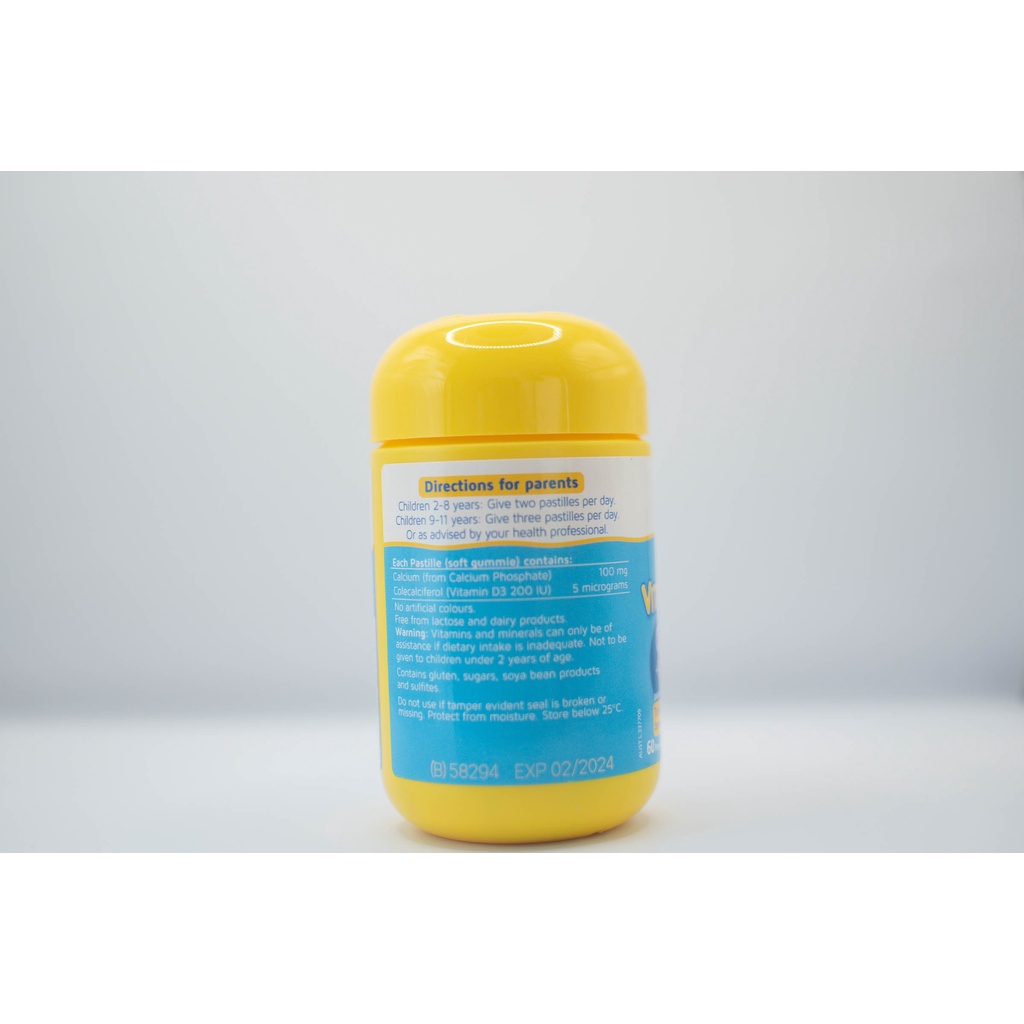 Kẹo Dẻo Canxi Cho Bé Nature’s Way Kids Smart Vita Gummies Calcium + Vitamin D 60 Viên