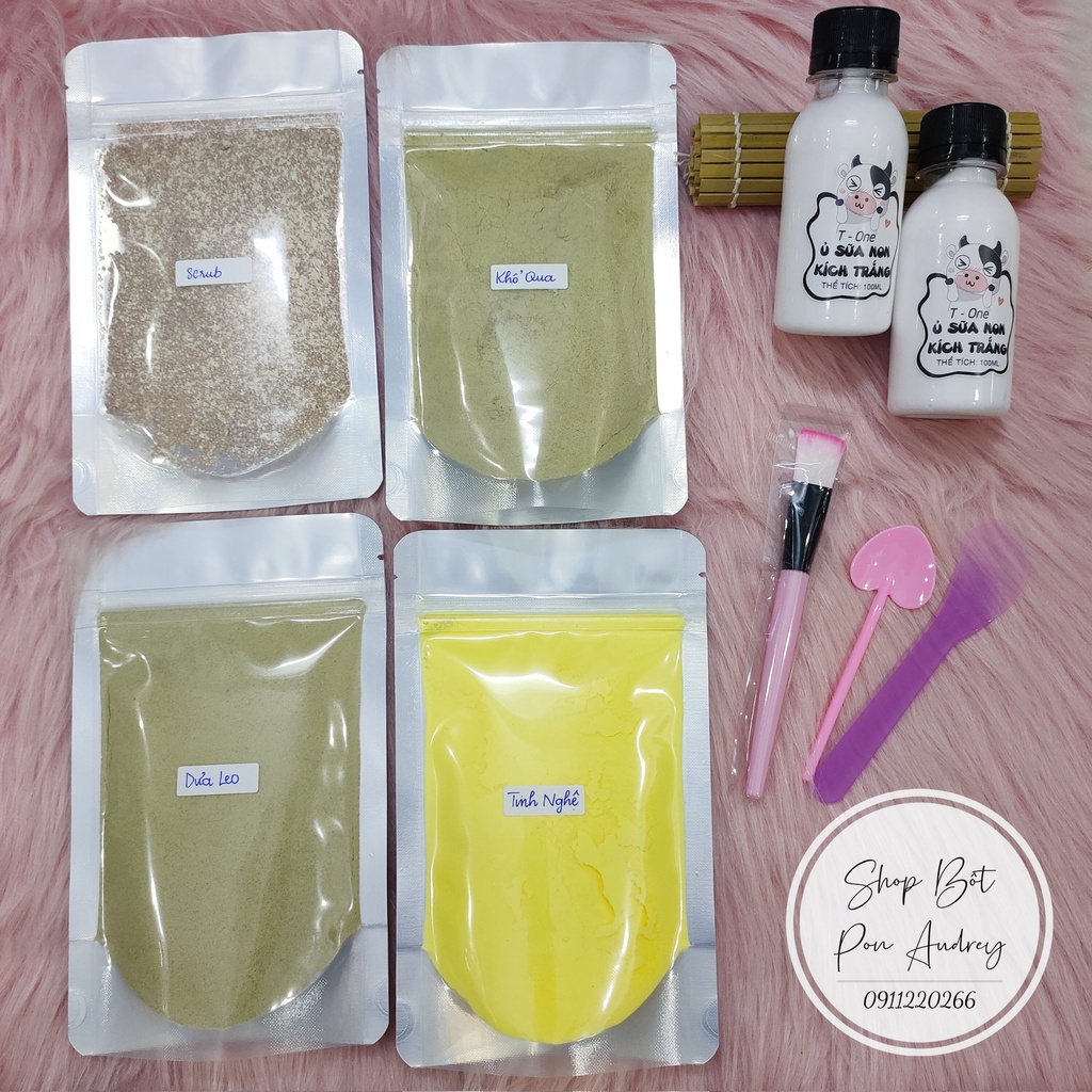 Combo Cho Da Dầu Mụn - Hỗ Trợ Giảm Mụn, Mờ Thâm, Sáng Da Hiệu Quả (Bột Thiên Nhiên Handmade)