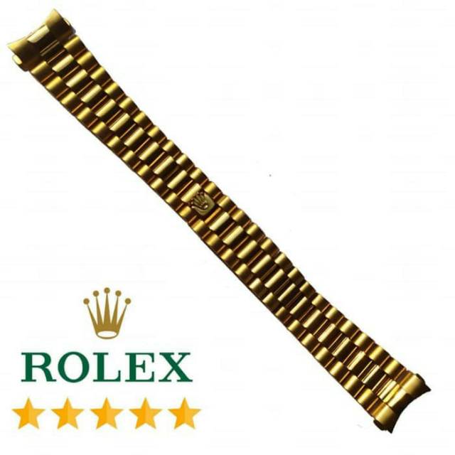 Rolex Dây Đồng Hồ Đeo Tay 20mm Màu Vàng Thời Trang