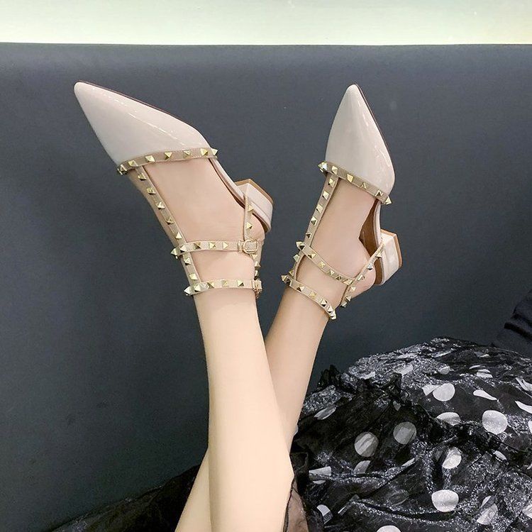 Xăng đan Gót Vừa Đính Đinh Tán Thời Trang Mùa Hè Hàng Mới 2022 Dành Cho Bạn Nữ