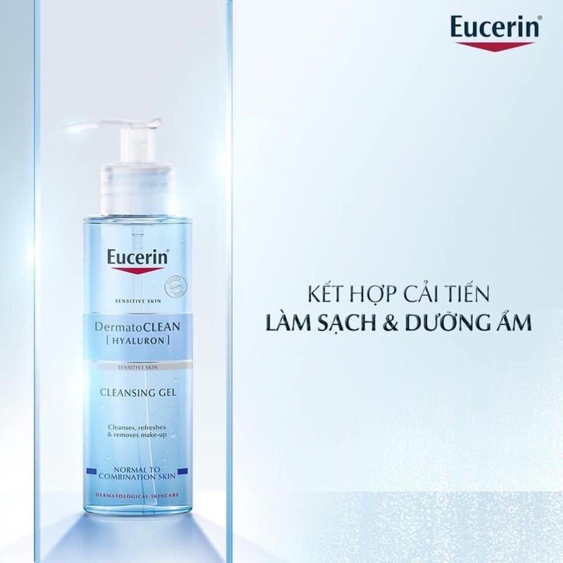 Tinh Chất Eucerin Hyaluron Filler Cấp Ẩm Giúp Giảm Lão Hóa 30ml Tặng Gel Rửa Mặt Eucerin Dermato Hyaluron Dịu Nhẹ 200ml