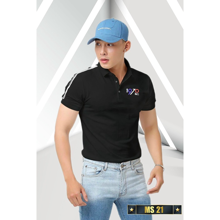 Áo thun nam có cổ tay ngắn vải thun cotton mềm mịn co giãn thoáng mát ATN02