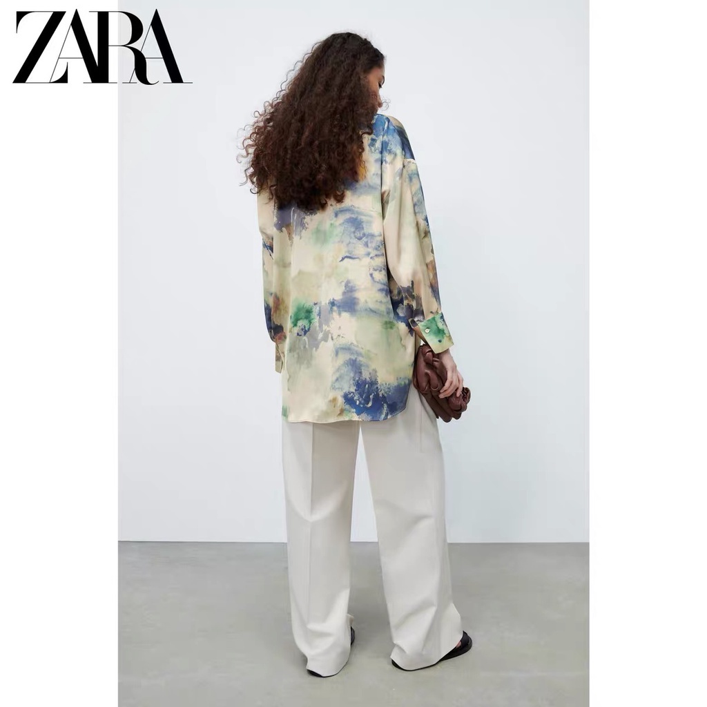 Zara Áo Sơ Mi Nhuộm Màu Thời Trang Mùa Xuân Cho Nữ
