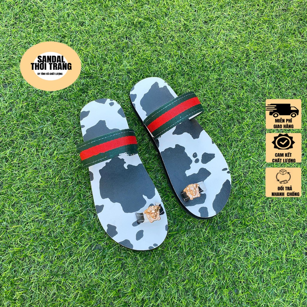 Dép nữ xỏ ngón, SANDALTHOITRANG sandal nữ đế bò sữa kiểu mới full size 30-44