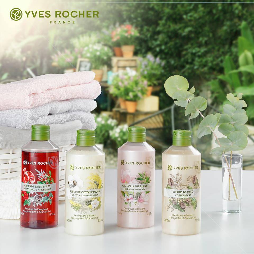 [Hàng chính hãng] Sữa Tắm Yves Rocher Cotton Flower Mimosa Relaxing Bath &amp; Shower Gel 400ml