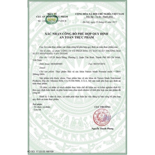 Viên uống Prenatal + DHA 200mg chai 150 viên