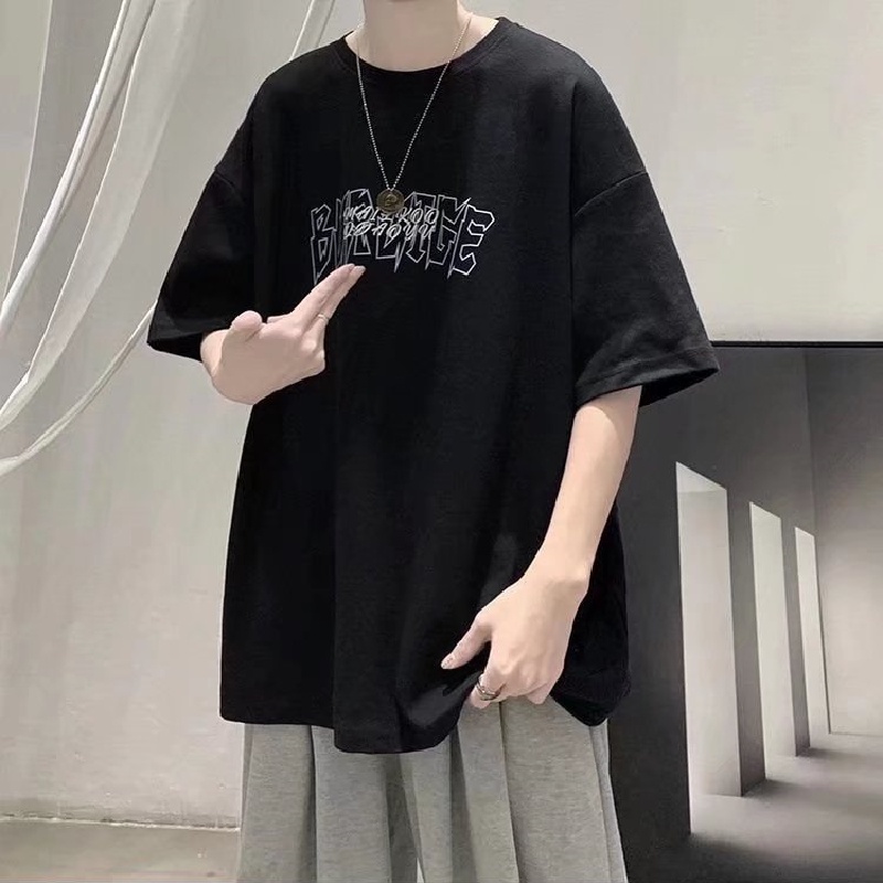 Áo Thun Tay Ngắn Dáng Rộng In Chữ Phong Cách Hip Hop Hàn Quốc Thời Trang Mùa Hè Cho Nam Và Nữ size M-5XL