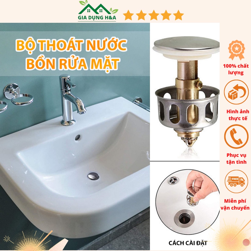 Nắp đậy lỗ thoát nước bồn rửa Lavabo sang trọng tiện dụng thay thế nắp lật nắp cao su cũ bồn rửa mặt