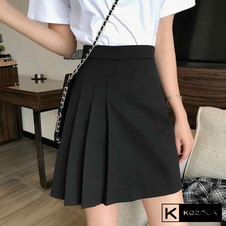 Chân Váy Xếp Ly Chữ A Ngắn Tennis màu đen nữ cách điệu phong cách ulzzang cạp cao Kozoda Cv18 | BigBuy360 - bigbuy360.vn