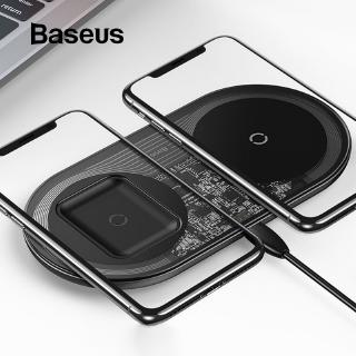 Bộ đế sạc Qi Baseus không dây 2 trong 1 15W cho iPhone 11 Pro Max/Samsung Note 10/AirPods