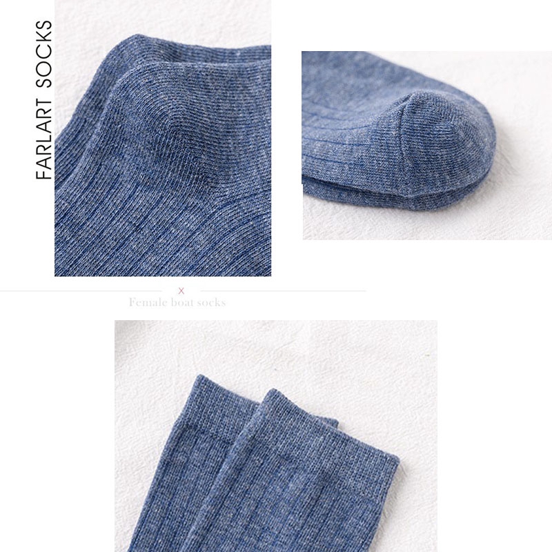 Vớ cotton cao qua mắt cá chân kẻ sọc màu trơn nhiều màu sắc thời trang thu đông phong cách Nhật Bản cho học sinh nữ