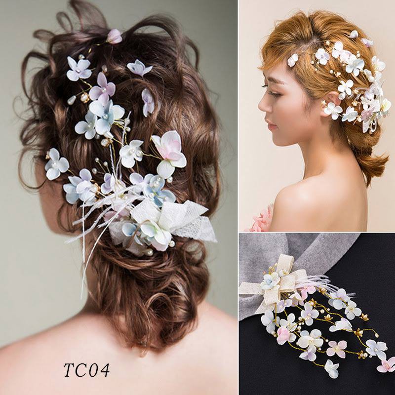 [Hana Gift] Hoa cài tóc cô dâu nhiều màu