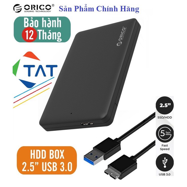 HDD Box ORICO 2.5 inch 2577U3 USB3.0 Chính hãng - Biến HDD/SSD thành ổ cứng di động