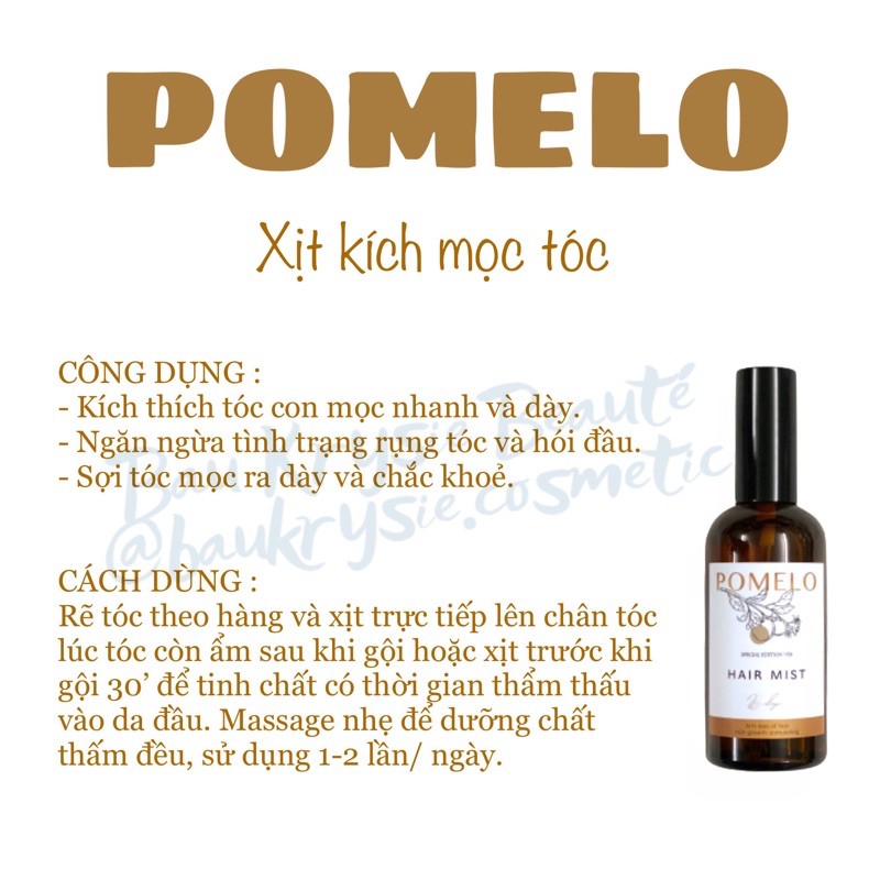 ( Bb221 ) Pro POMELO Hair Mist - Xịt Bưởi Kích Mọc Tóc X2 (Mẫu mới 2021) ( Linhnam_SPA )