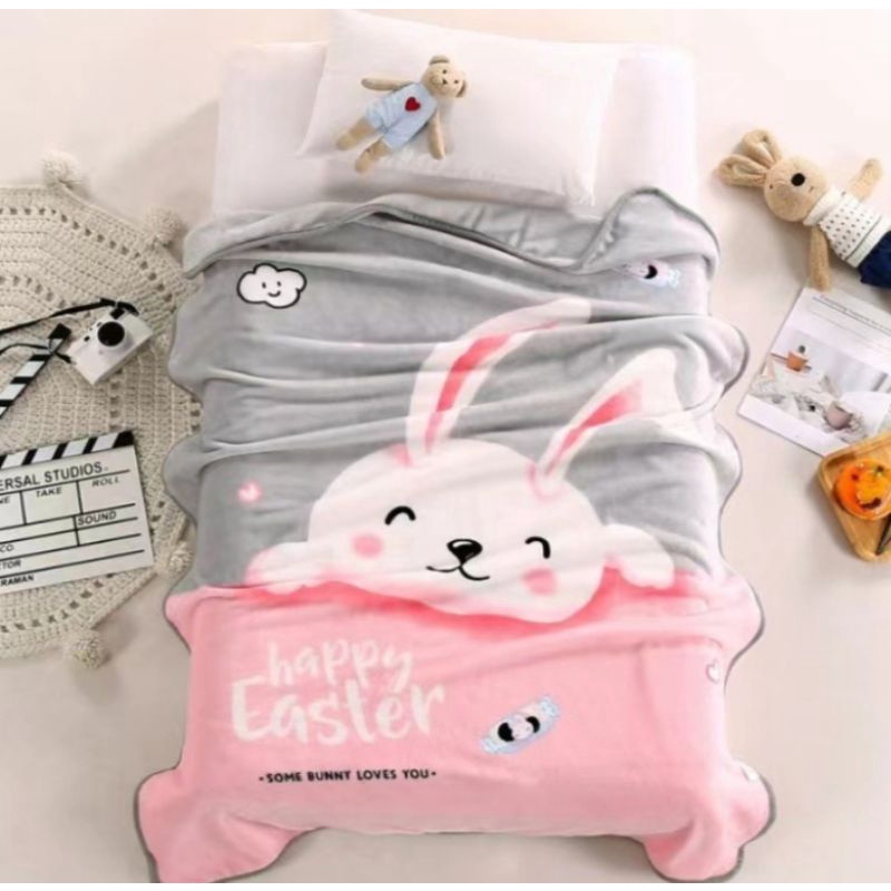 Mền lông tuyết Doremon và ngựa pony  cho bé trai và gái , đi học, đi chơi du lịch dã ngoại.