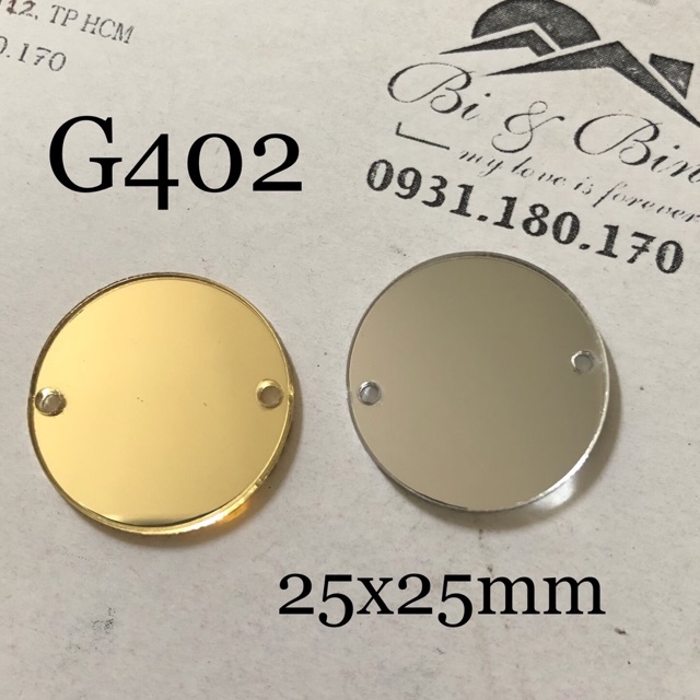 Gói 10 Viên Đá Gương Tròn Đính Kết Cao Cấp