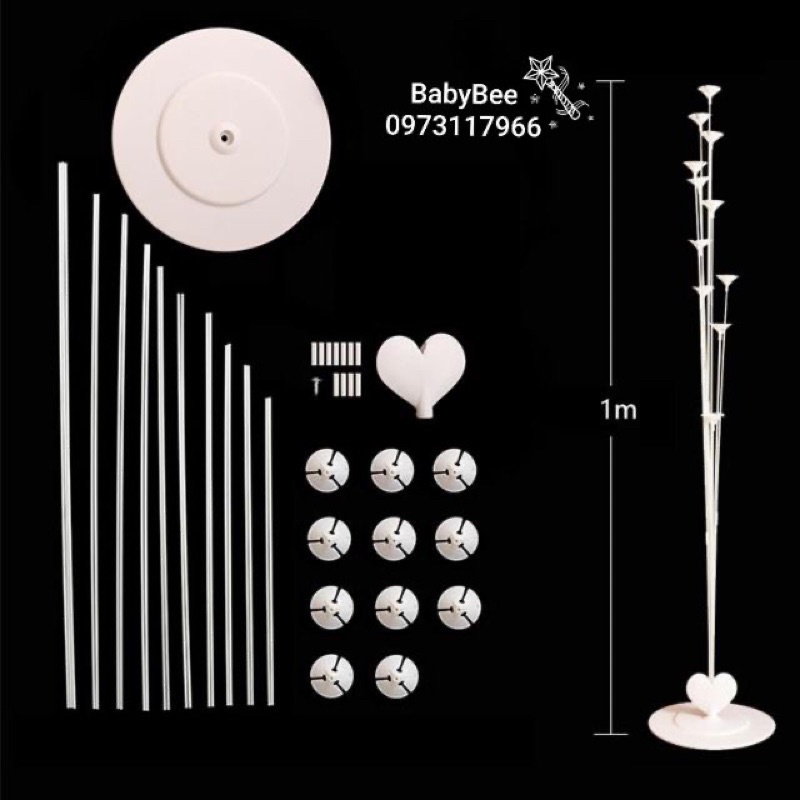 Trụ MiKa 11 nhánhcao 100cm gắn bóng bay trang trí sự kiện sinh Nhật