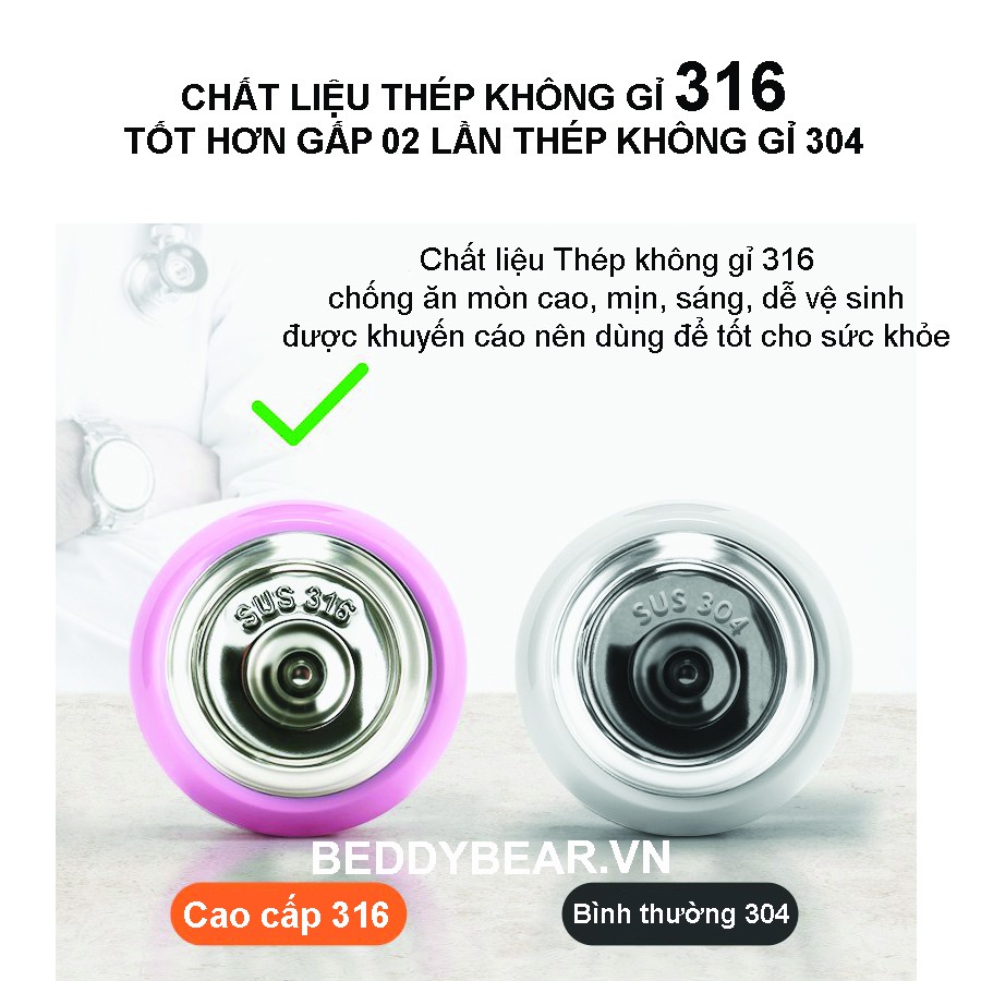 Bình giữ nhiệt cho Bé Trai hoặc Gái / Chính hãng 100% BEDDYBEAR/ BEDDY BEAR/ phù hợp Bé từ 2 tuổi trở/Thích hợp làm quà