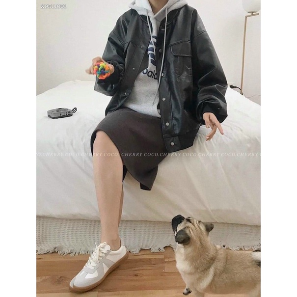 ÁO KHOÁC DA FORM RỘNG