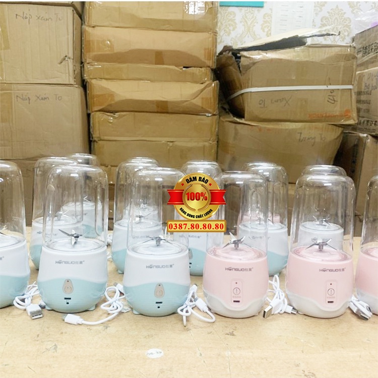 [ 6 LƯỠI - HÀNG ĐẸP ] Máy xay sinh tố mini cầm tay sạc điện/ Máy xay cầm tay đa năng, xay hoa quả, xay tỏi ớt Honguo