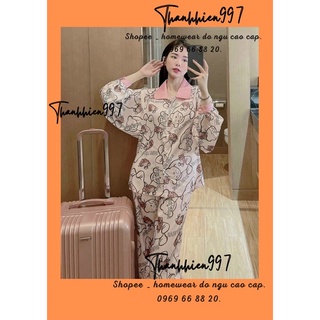 Pijama tay phồng cổ sen gấu các loại c002