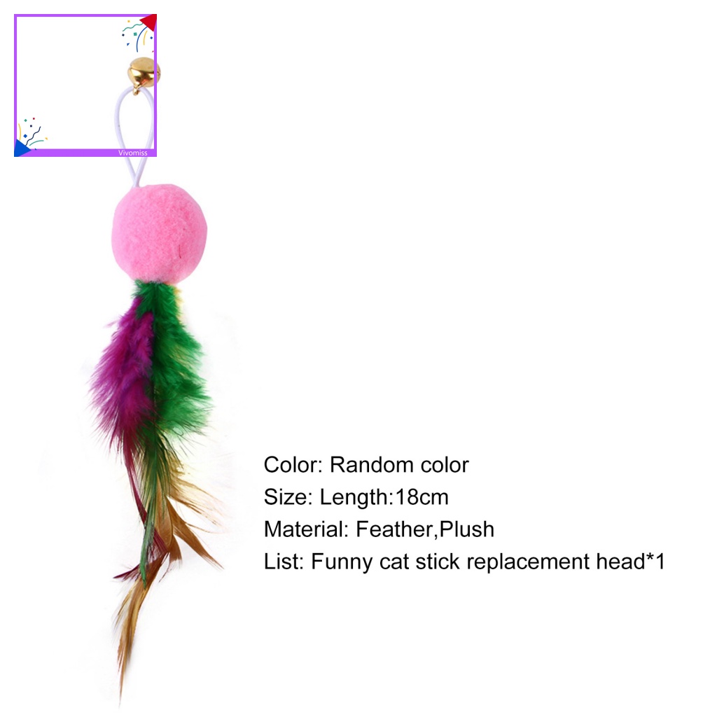 Cần Câu Cá Đồ Chơi Thay Thế Có Lông Vũ Vui Nhộn Cho Mèo Cưng