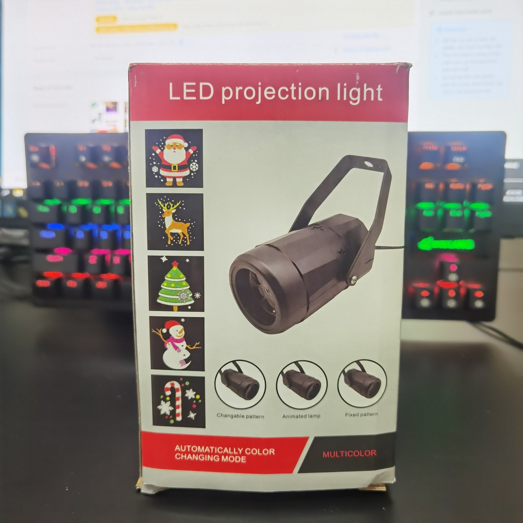 Đèn chiếu ánh sáng laser 4W 16 họa tiết Giáng Sinh trang trí phòng, vũ trường